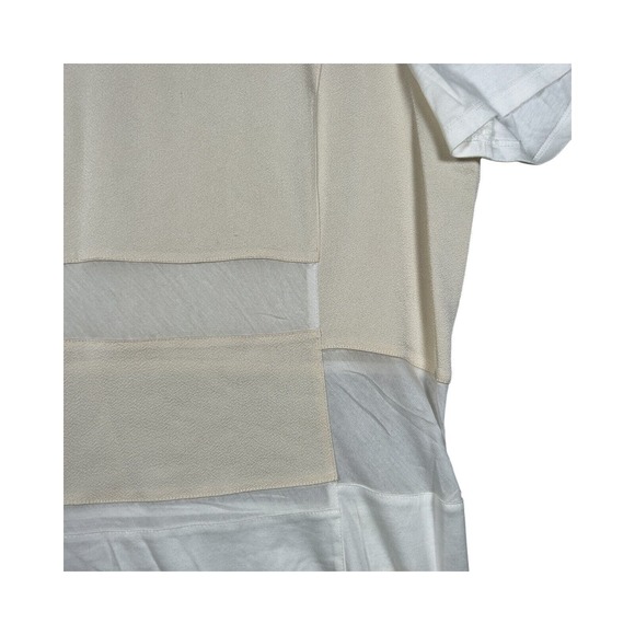 Carlisle Perse Per Se Top Women's Large White Ivory Pattern Designer Shirt 10 - Picture 3 of 6